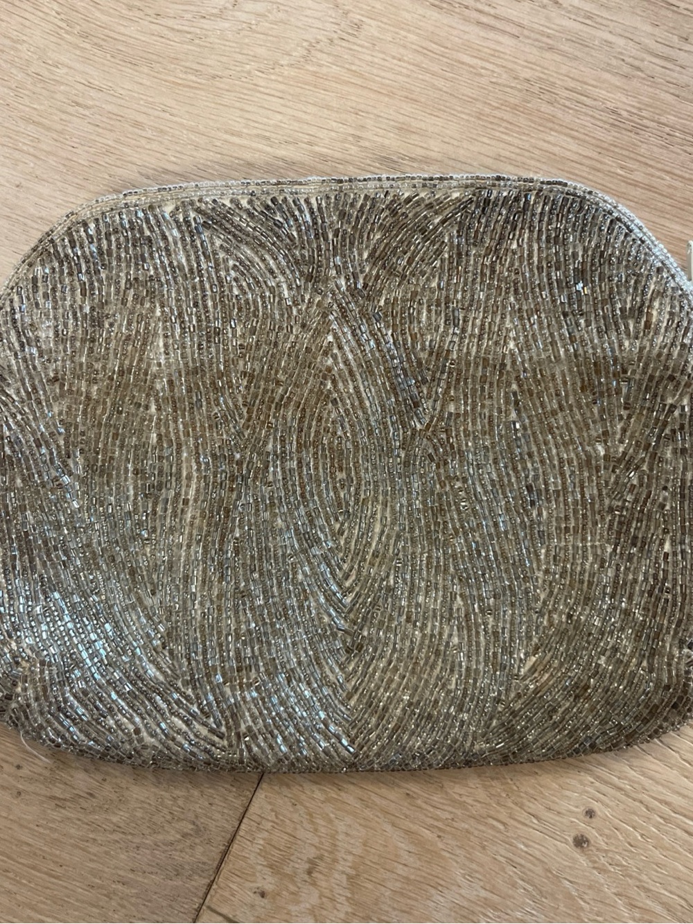 VINTAGE silver beaded Evening Clutch